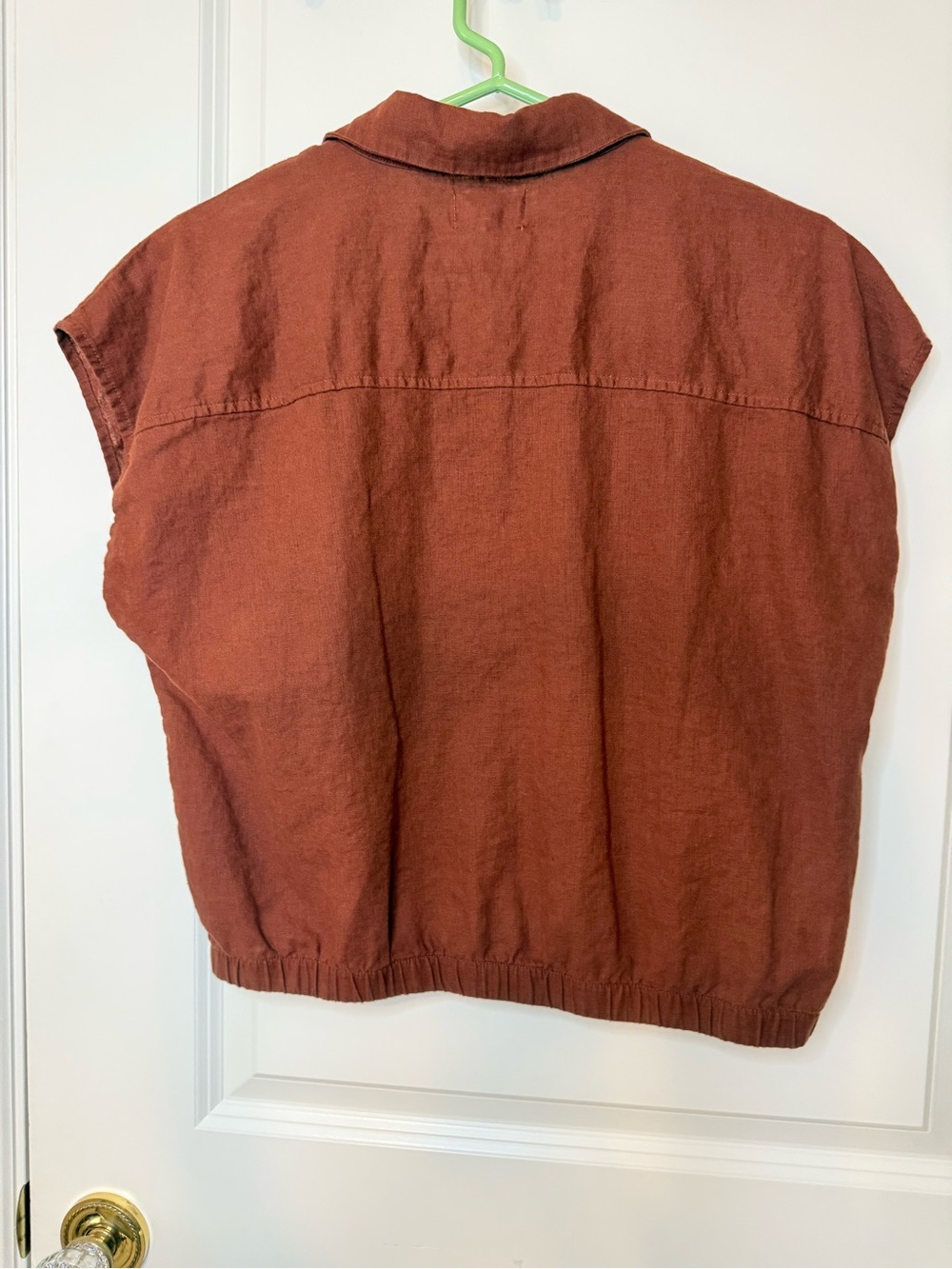 Loft Lou & Grey Rust Short-Sleeve Linen Polo Top - Picture 2 of 6